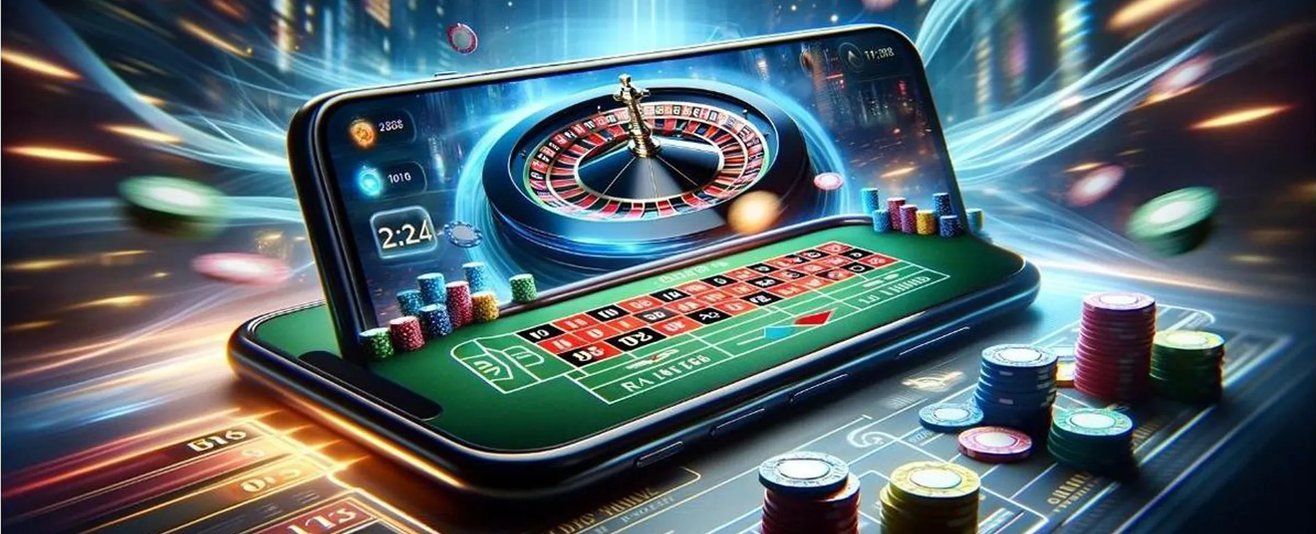 Abstract casino background with bright lights